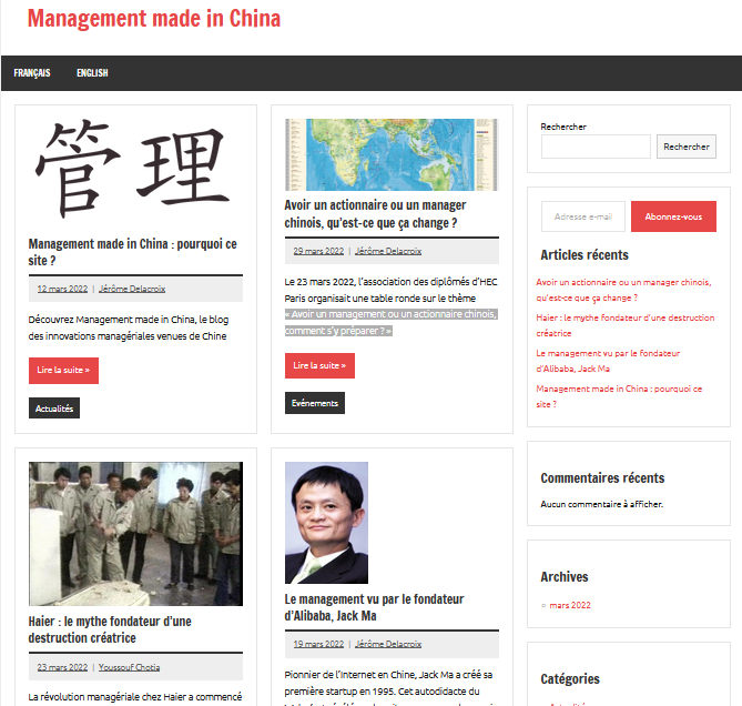 Le blog "Management made in China"